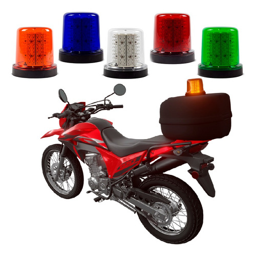 Giroled Giroflex 64 Leds 12v Fixado Baú Da Moto Segurança