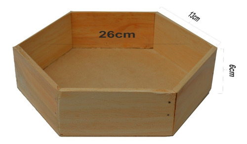 Caja Canasta Madera Hexagonal Amor Desayunos Detalle 26cm