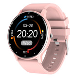Pthorse Smartwatch Zl02 1.28-inch Touchscreen Reloje Inteligente Monitor De Salud Correa De Silicona Rosa