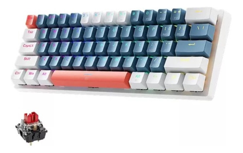 Teclado Mecânico Machenike K500-b61 C/ Fio Switch Red Bw Rgb