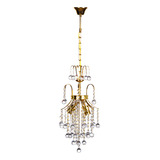 Candil De Cristal Cortado K9 Alto Brillo Gamalux Europa Venecia De 2 Luces E26 Dorado