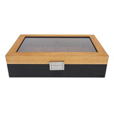 Caja Para Relojes De Madera Maciza, 12 Ranuras, 2 Colores