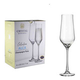 Copas De Champagne X 6 Cristal De Bohemia 220 Ml Color Transparente