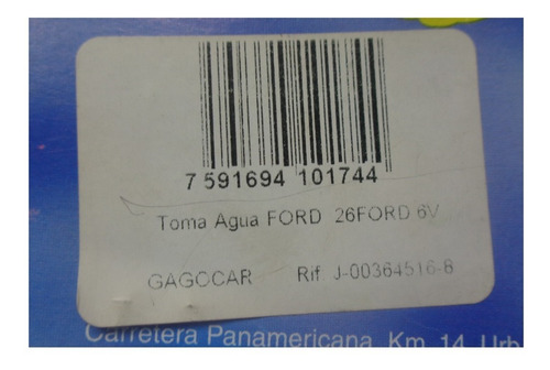 Toma Agua Ford Granada Cougar M-230 M-232 6v 26 Ford Foto 3