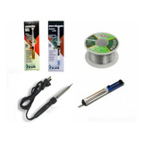 Kit49 Soldador 40w+flux+desoldador+estaño+grasa Siliconada