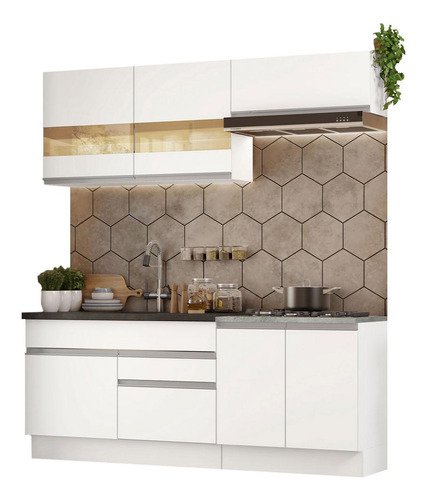 Armario Cocina Completo 200cm Glamy Madesa 07 - Blanco