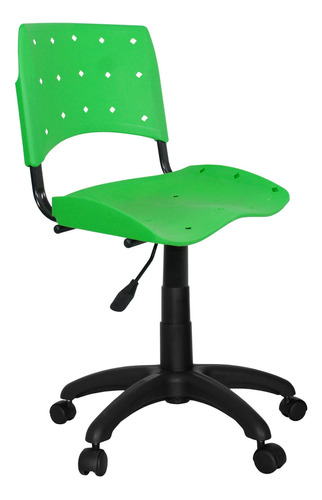 Cadeira Giratória Plástica Verde Anatômica - Ultra Móveis Material Do Estofamento Plástico
