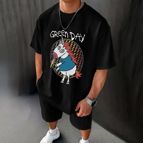 Camiseta Basica Green Day Unicorn Colors Punk Rock Shows
