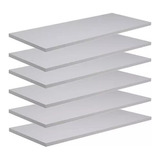 Kit 6 Prateleiras 100x30cm Mdf Branco Suporte Grátis 100306