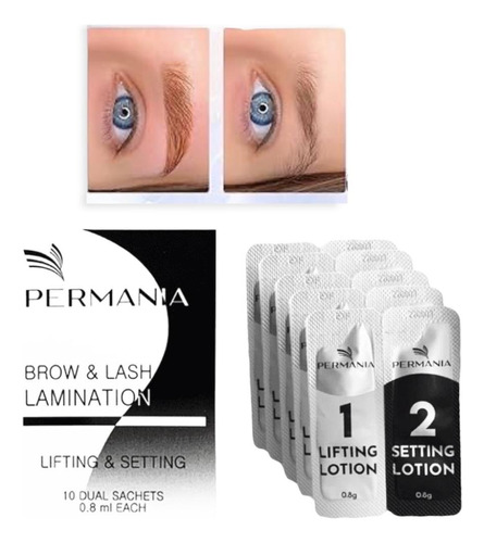 Kit De Laminado O Laminación De Cejas Permania Paso 1 Y2