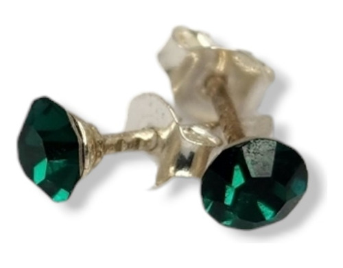 Aros Cristal Swarovski Color Esmeralda 5.3mm