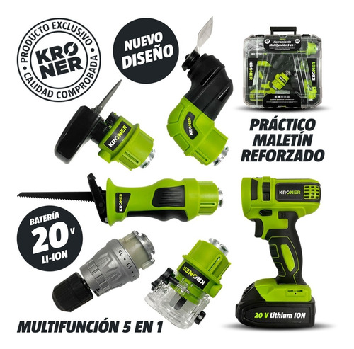 Combo Multifunción Matrix Kit 5 Herram. Inalámbricas Kroner