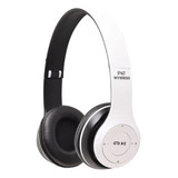 Auriculares Bluetooth P47 Inalámbricos 5.0 Micro Sd Color Blanco Claro