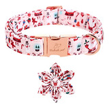 Collar Navidad Perro Babole Con Flor, Rosa Santa Elk,