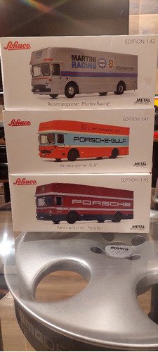 Trailer Transporter Gulf Martini Porsche Schuco 1/43