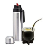 Set Matero Termo Manija + Mate Camionero Bombilla Regalo