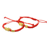 2 Pulseras De Hilo Rojo Pi Xiu Chino Feng Shui Pi Xiu Kabbal