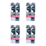 Desodorante Nivea Men Spray Black Wite 150ml X2.  Pack 4