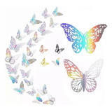 72pcs Mariposas Decorativas, 3d Pared Colore Metalicos Hueco