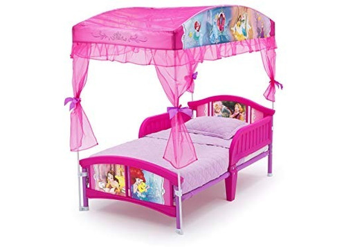 Cama Infantil Con Toldo Niña Rosa