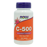 Vitamina C 500mg Com Rosa Mosqueta Now Foods 100tab Eua/usa Sabor Sem Sabor