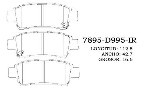 Pastilla De Freno Trasera Toyota Sienna 04 Al 10 7895  Foto 2