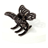 Broche Hebilla Mediano Negro Carey Mariposa Cabello Pelo