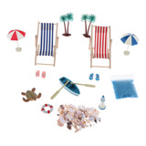 15pcs Dollhouse 1:12 Mini Diy Miniatura Silla De Playa