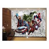 Papel De Parede 3d Heróis Quadrinhos Avengers 4,5m² Nhma265