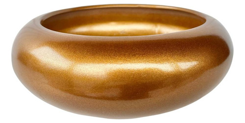 Vaso Cachepot Dourado Ikebana Bacia Enfeite De Mesa Orquídea