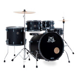 Bateria Odery The Tiger Matte Black 20,10,12,14 Com Ferrage