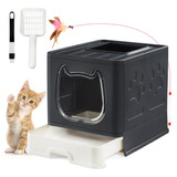 Suhaco Caja De Arena Plegable Para Gatos Con Tapa Antisalpic