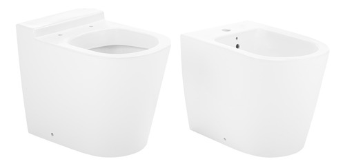 Juego Inodoro Corto Bidet 1 Orificio Inspira Roca Blanco