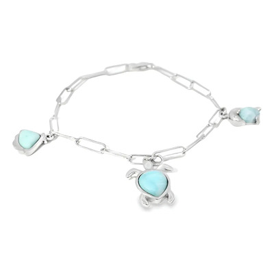 Pulsera Costa - Plata .925 Con Larimar Vicari | Envío gratis