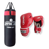 Combo Bolsa Boxeo Kickboxing 90cm Rellena + Guantes Boxeo