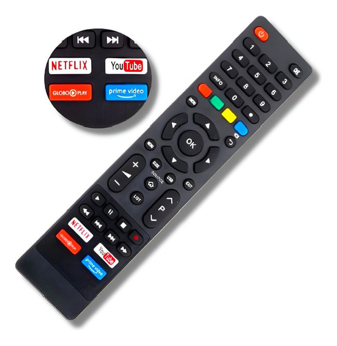 Controle Tv Philco Smart Ph55 Netflix Globoplay Prime Youtub