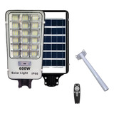 Foco Solar 600w Potente Luz Led Exterior + Soporte Blanco