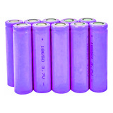 Pack 10 Baterias 18650 3.7 Voltios Planas Litio Recargable Morada