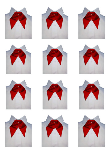 12 Pzs Corbatin Escolar Ajustable Para Niña - Mujer Uniforme