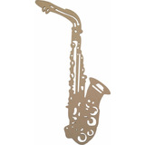 Recorte Saxofone Decoração Aplique Parede 63 Cm Mdf Crú 6mm