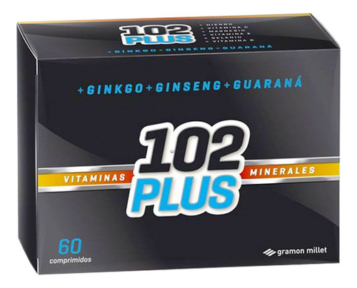 102 Plus Vitaminas Y Minerales Ginko Ginseng Guarana 60 Comp