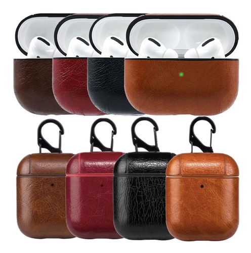 Funda Estuche Forro Case Para AirPods 1 2 3 Pro Lujo Cuero 