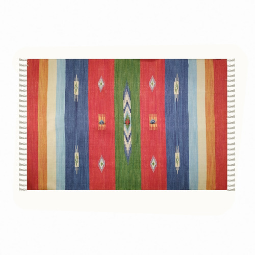 Carpeta/alfombra Hindú Decorativa Rústica Kilim 140 X 210 Cm