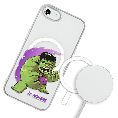 Funda Para iPhone Magsafe Hulk Marvel  Con Tu Nombre