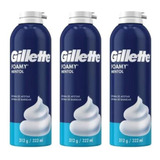 Espuma De Barbear Gillette Foamy Mentol Pack C/3