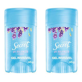 Secret Clear Gel Desodorante Lavanda 45g 2 Unidades