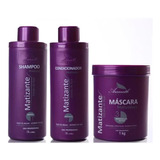 Kit Matizador Aramath Shampoo Roxo Máscara Profissional 1l 