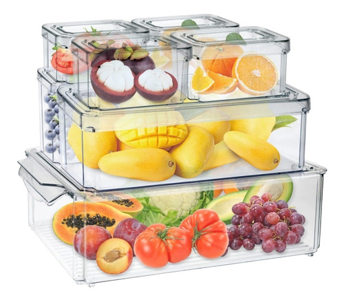 Organizador Refrigerador Transparente Alta Resistencia 7 Pcs