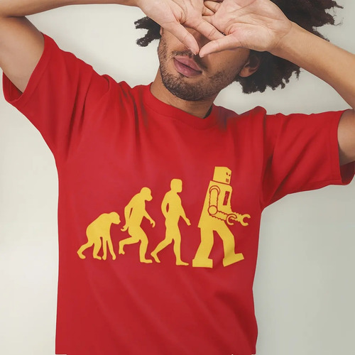 Playera Estampado Evolución Robot Sheldon