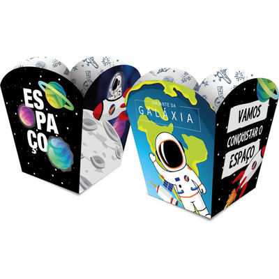 8 Cachepots Centro De Mesa Porta Doces Festa Astronauta
